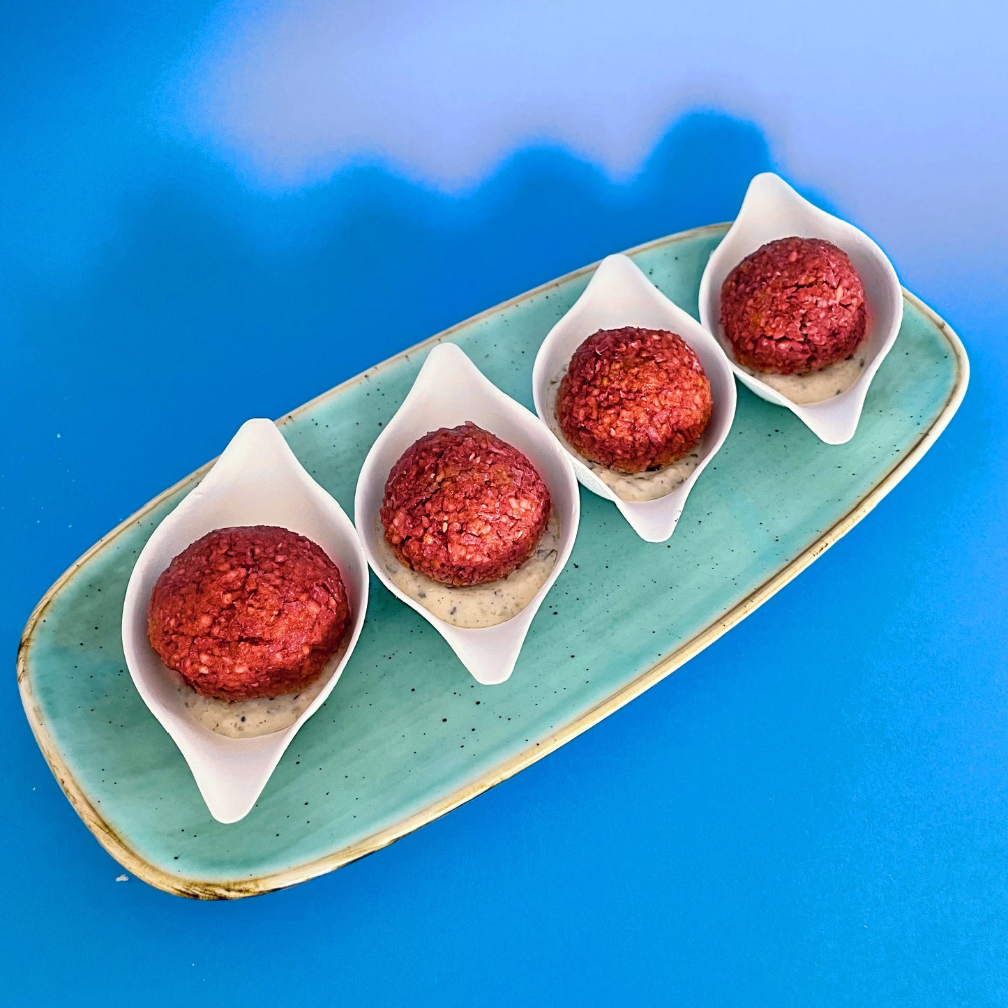 Beetroot Falafels in Za'atar Aioli