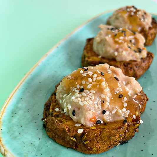 Bean & Mango Pate on Sweet Potato Toastie