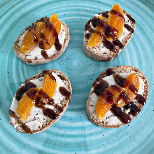 Apricot, Goat's Cheese & Aged Balsamic Crostini