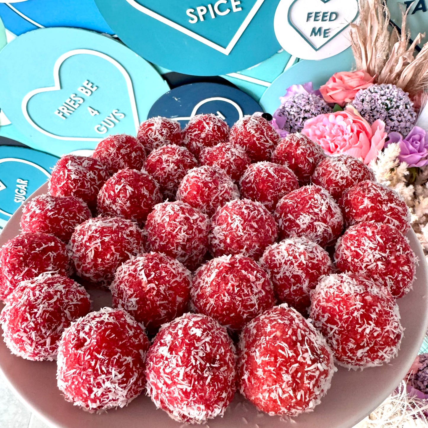 Keto Strawberry Coconut Truffles