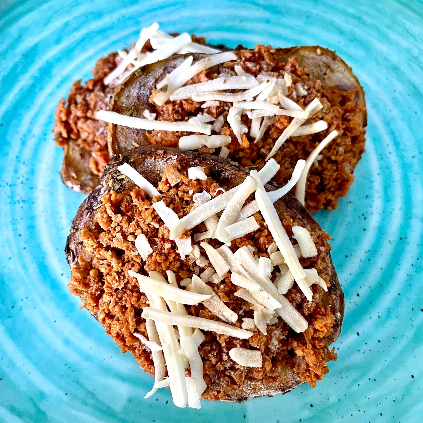 BBQ Sausage & Cheese Potato Tostadas