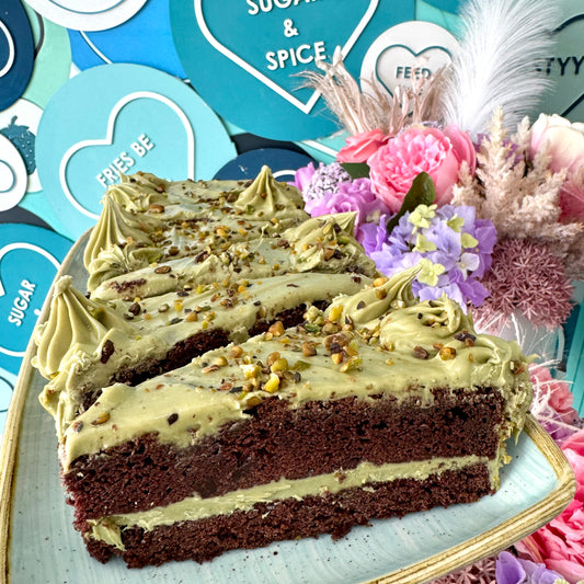 Pistachio & Belgian Chocolate Fudge Cake