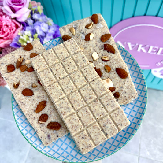 Toasted Coconut, Almond & Maldon Sea Salt Belgian White Chocolate Bar